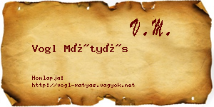 Vogl Mátyás névjegykártya