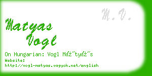 matyas vogl business card